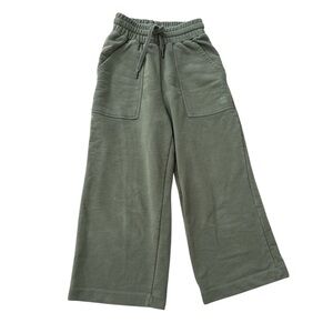 Womens Olive Green Wide-Leg Pants